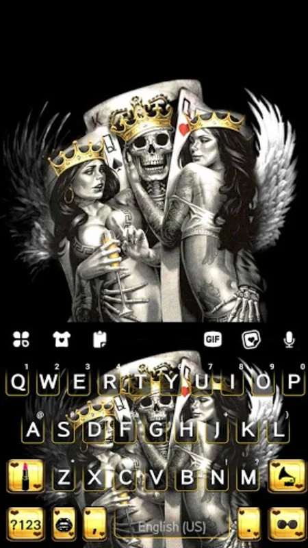 Gangster Poker Skull for Android - Custom Keyboard with Autocorrect