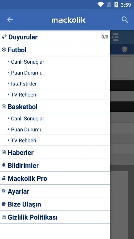 Mackolik for Android: Live Scores & Notifications