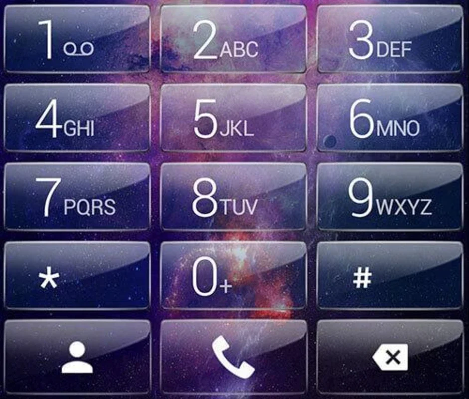 ExDialer Galaxy Glass theme for Android - Cosmic Visual Appeal