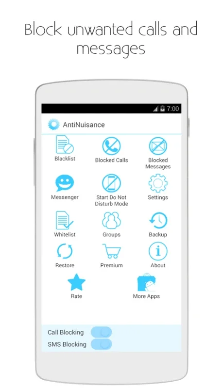 Antimolestias for Android: Block Unwanted Calls and Messages