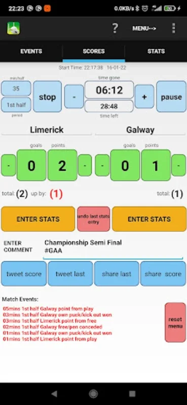 Gaa Scores Stats Lite for Android: Track GAA Games with Ease