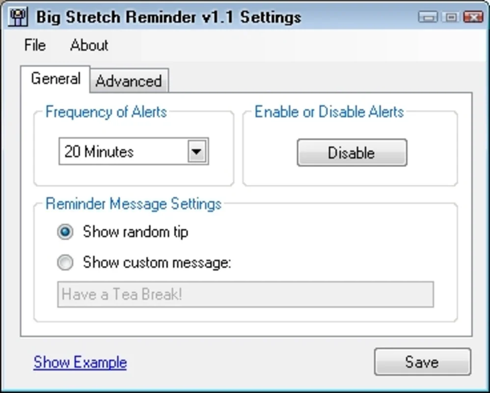 Big Stretch RSI Reminder for Windows - Take Breaks Easily