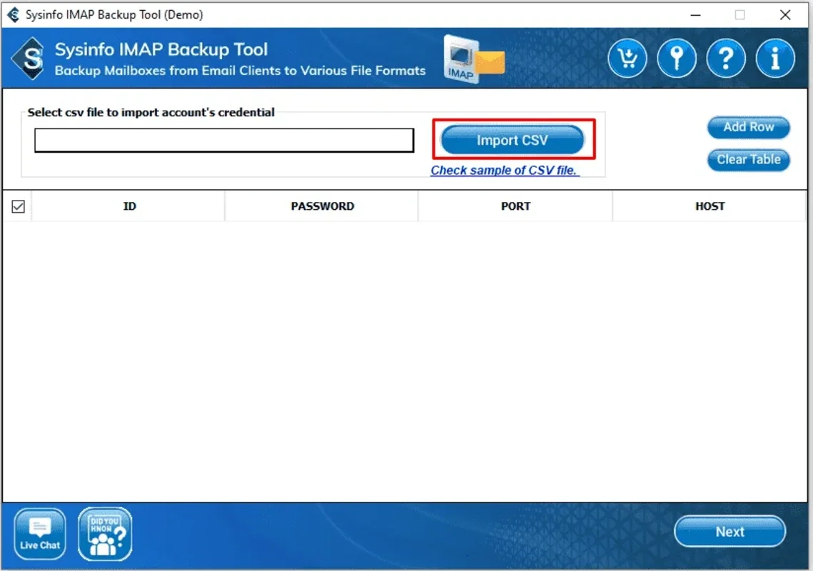 Sysinfo IMAP Email Backup Software for Windows