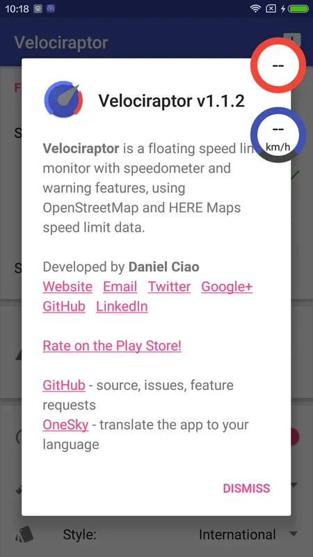 Velociraptor - Map Speed Limit for Android: Stay Within Limits