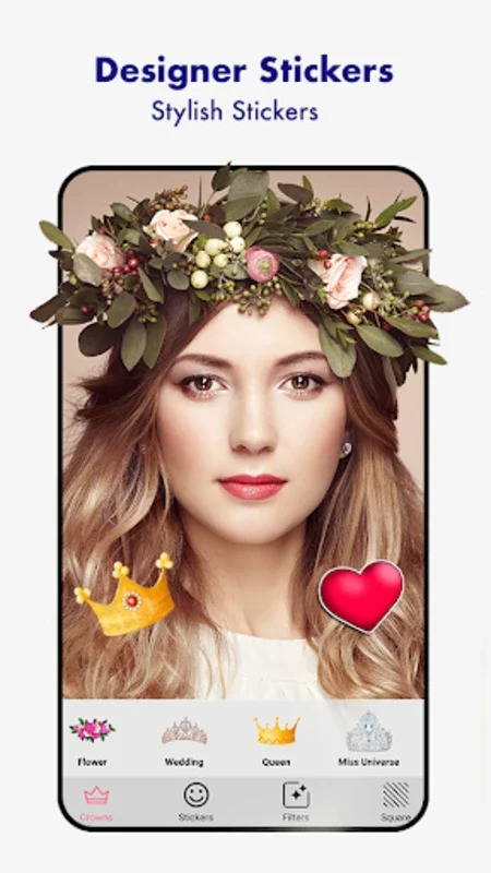 Wedding Flower Crown Photo for Android - Enhance Photos with Elegance