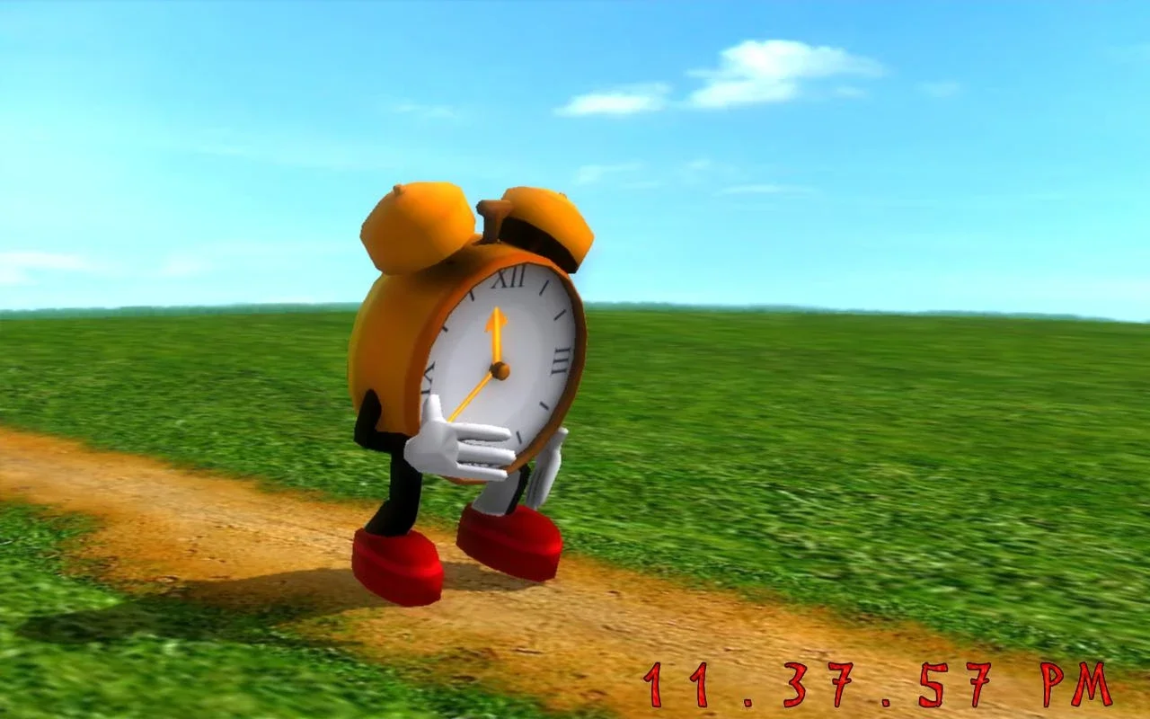 Running Clock 3D Screensaver for Windows - Free Download