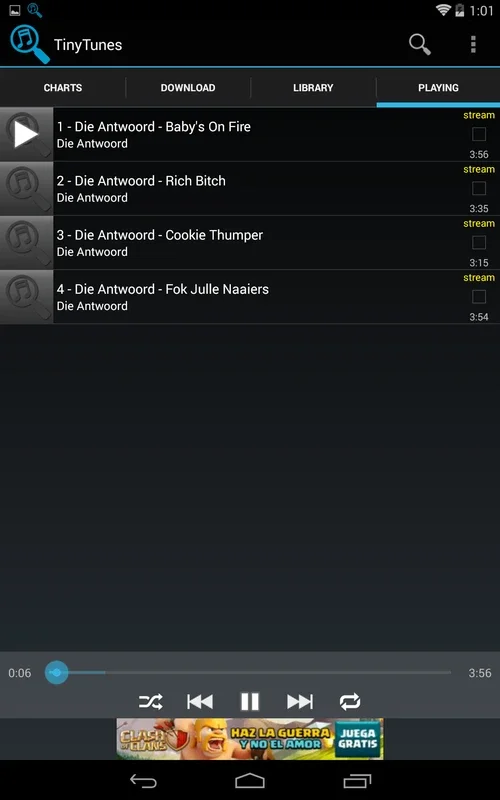 TinyTunes for Android - Stream Music Without Downloads