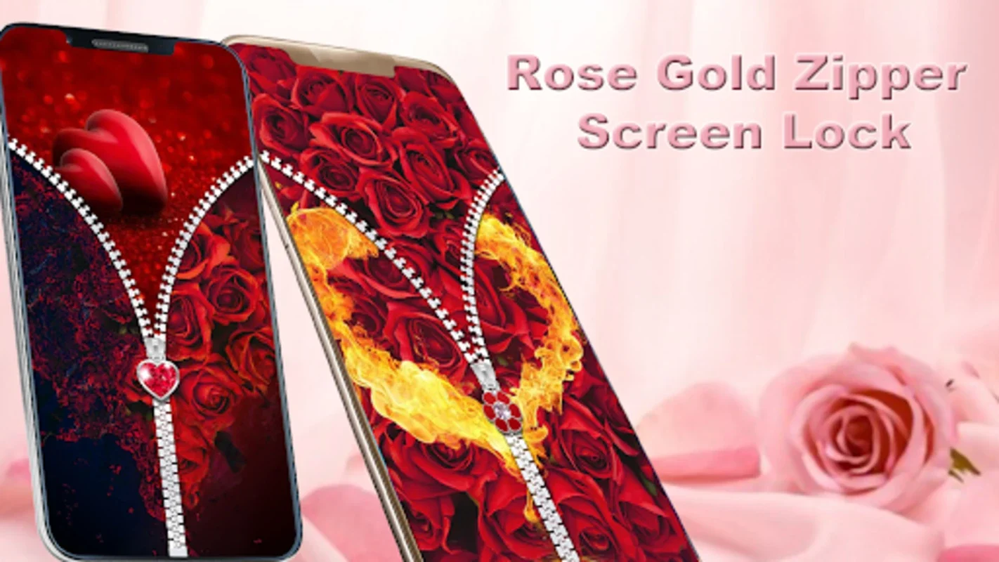 Rose Gold Lock Screen Zipper for Android - Secure & Stylish