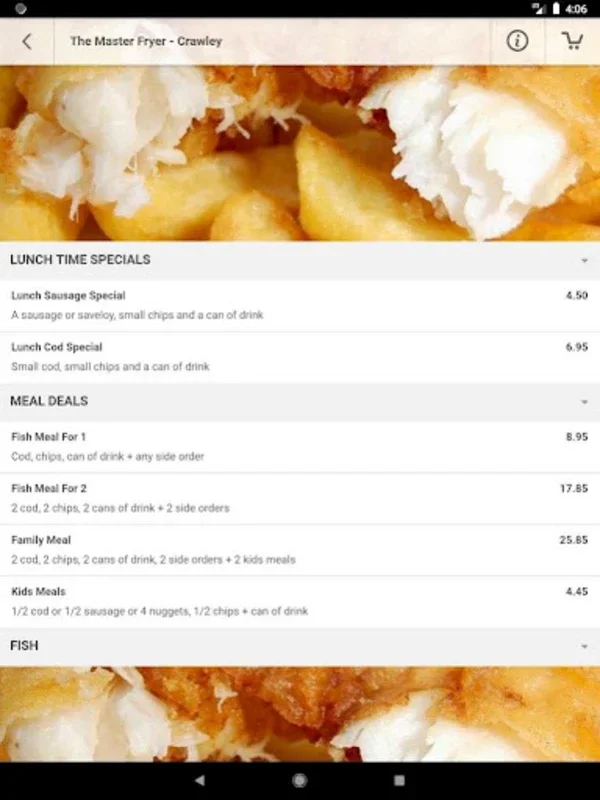 The Master Fryer for Android - Order Customized Meals Easily