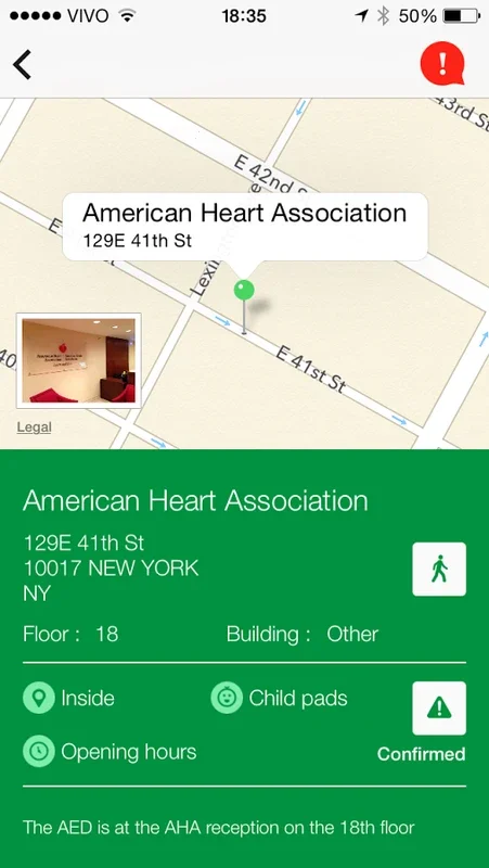 Staying Alive for Android: Find Nearest AEDs