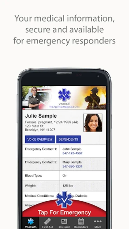 Vital ICE for Android - Instant Access to Emergency Medical Info