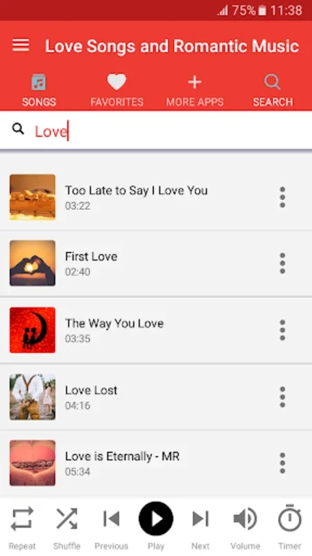 Love Songs and Romantic Music for Android - Enjoy Romantic Tunes