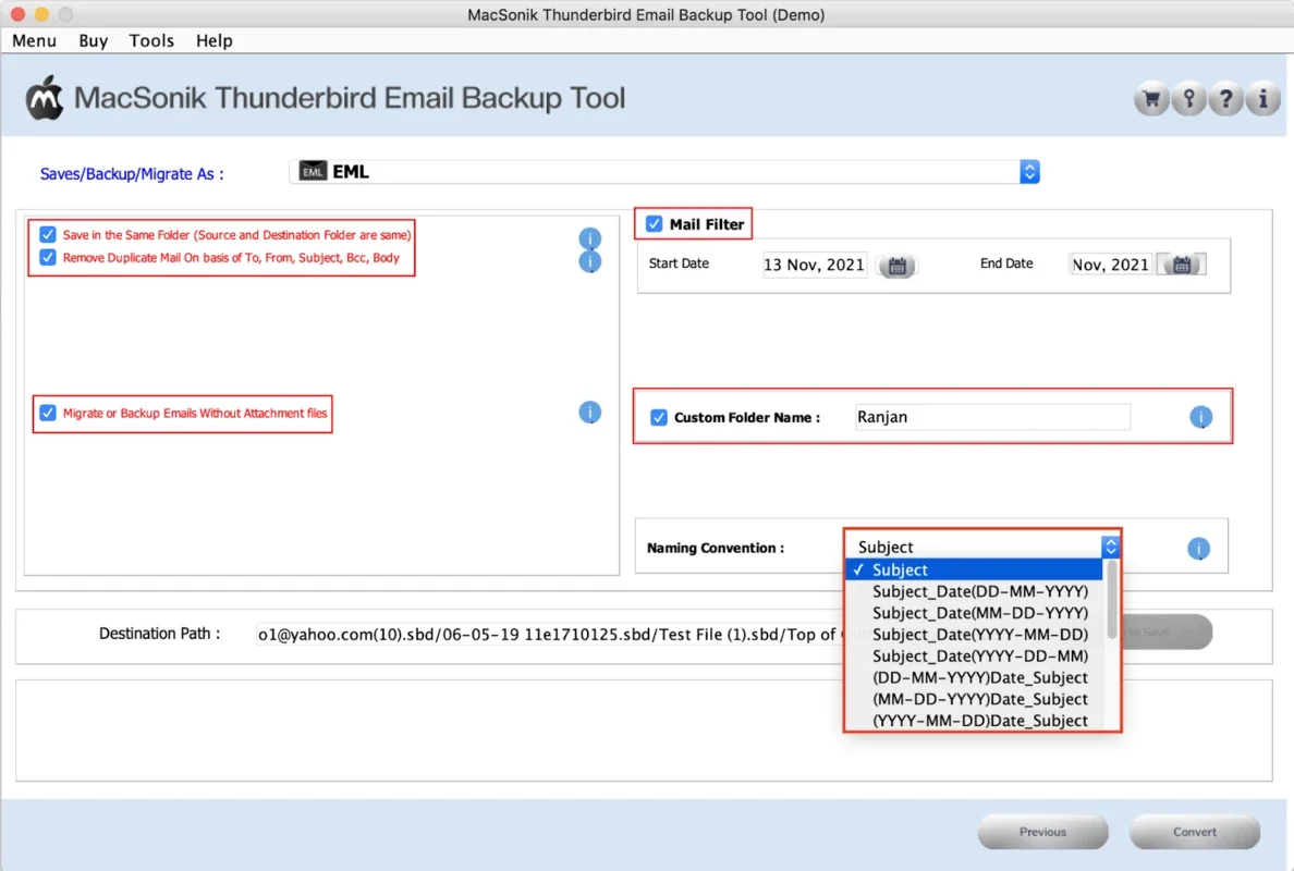 MacSonik Thunderbird Backup Tool for Mac - Secure Email Backup and Migration