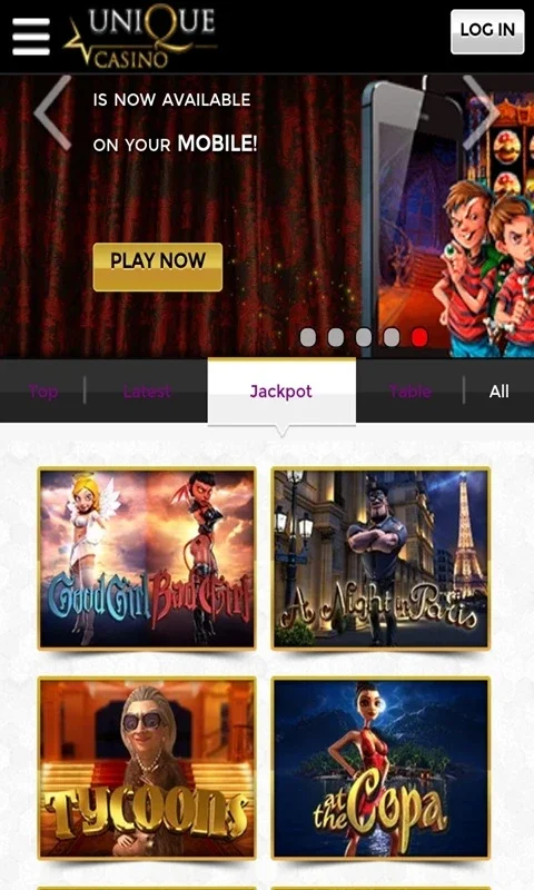 Unique Casino for Android: Immersive Casino Experience