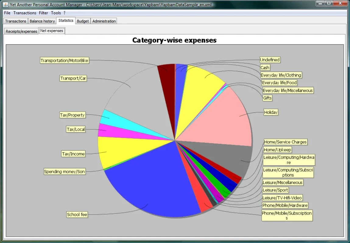 Yapbam for Windows - Manage Your Bank Account Easily