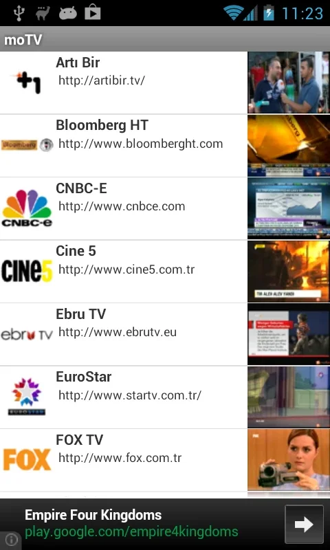 moTV for Android - Stream Live Turkish TV