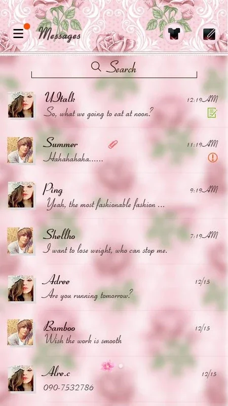 Rose for Android - Enhance Your GO SMS