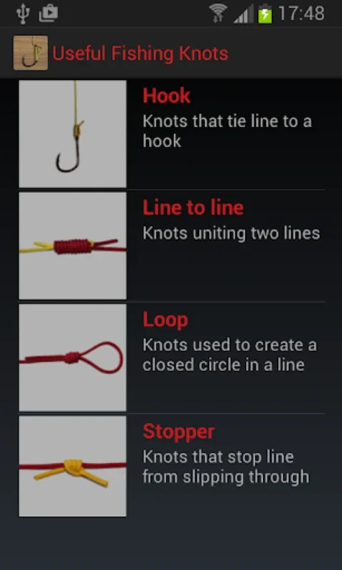 Useful Fishing Knots for Android - Knot - tying Guide