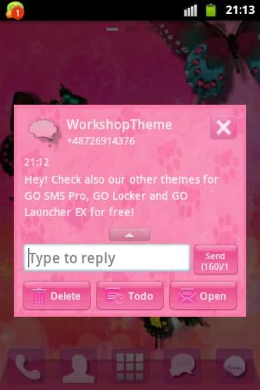 Pink 2 GO SMS PRO Theme for Android - Enhance Messaging