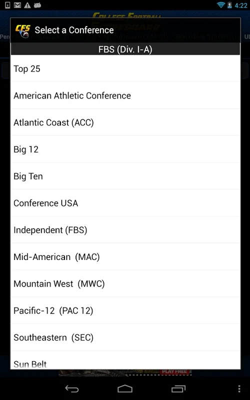 College Football Scoreboard for Android - Stay Connected with Live Scores