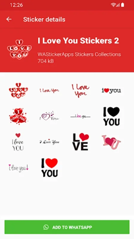 I love You Stickers WASticker for Android - Express Love on WhatsApp