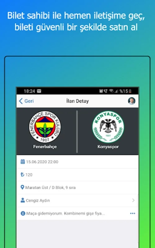 Kombine Devret for Android - Secure Football Ticket Exchange