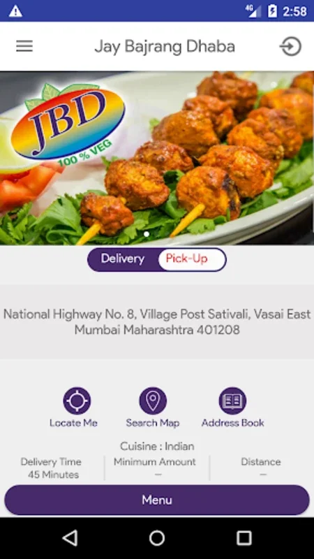 Jay Bajrang Dhaba for Android - Effortless Meal Ordering