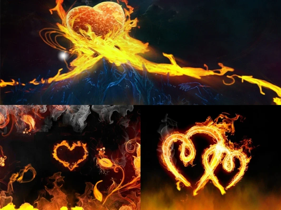 Burning Hearts Screensaver for Windows - Elegant Flaming Hearts