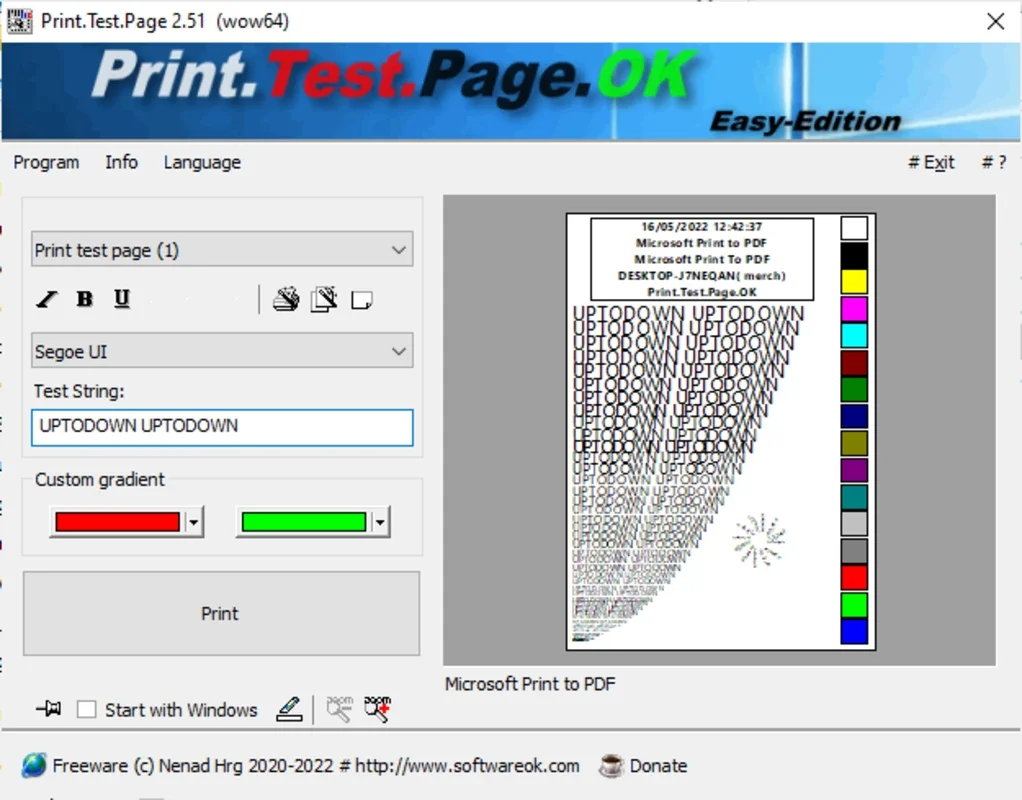 Print.Test.Page.OK for Windows - Simplify Printing Tests