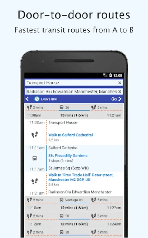 Manchester Tram Bus Train Time for Android - Comprehensive Transit App