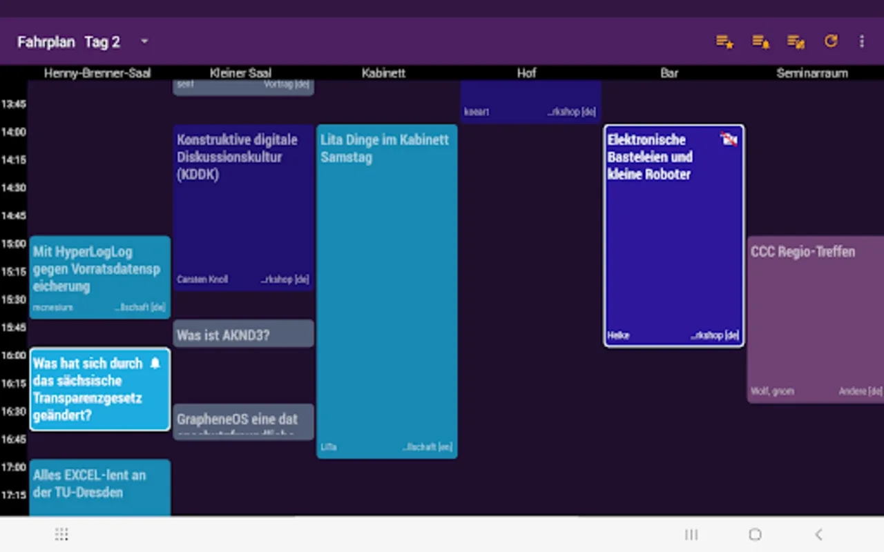 Datenspuren 2023 Fahrplan for Android - Efficient Symposium Scheduler