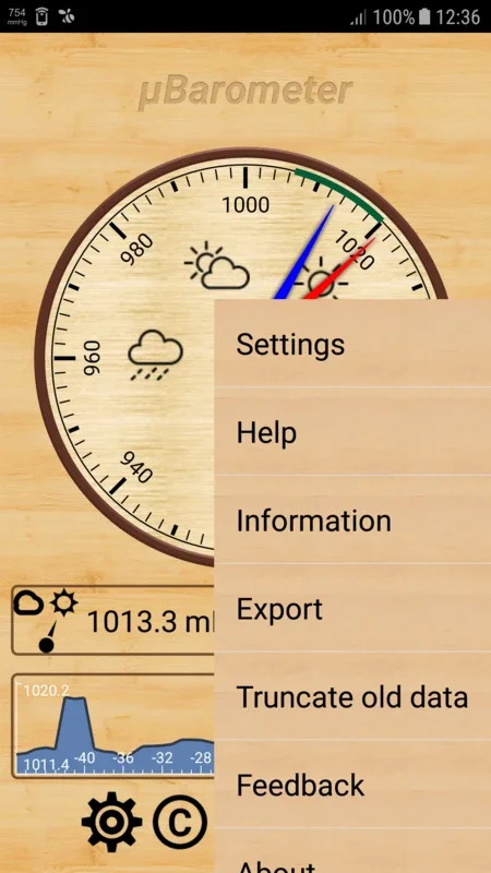 mu Barometer for Android - Monitor Atmospheric Pressure