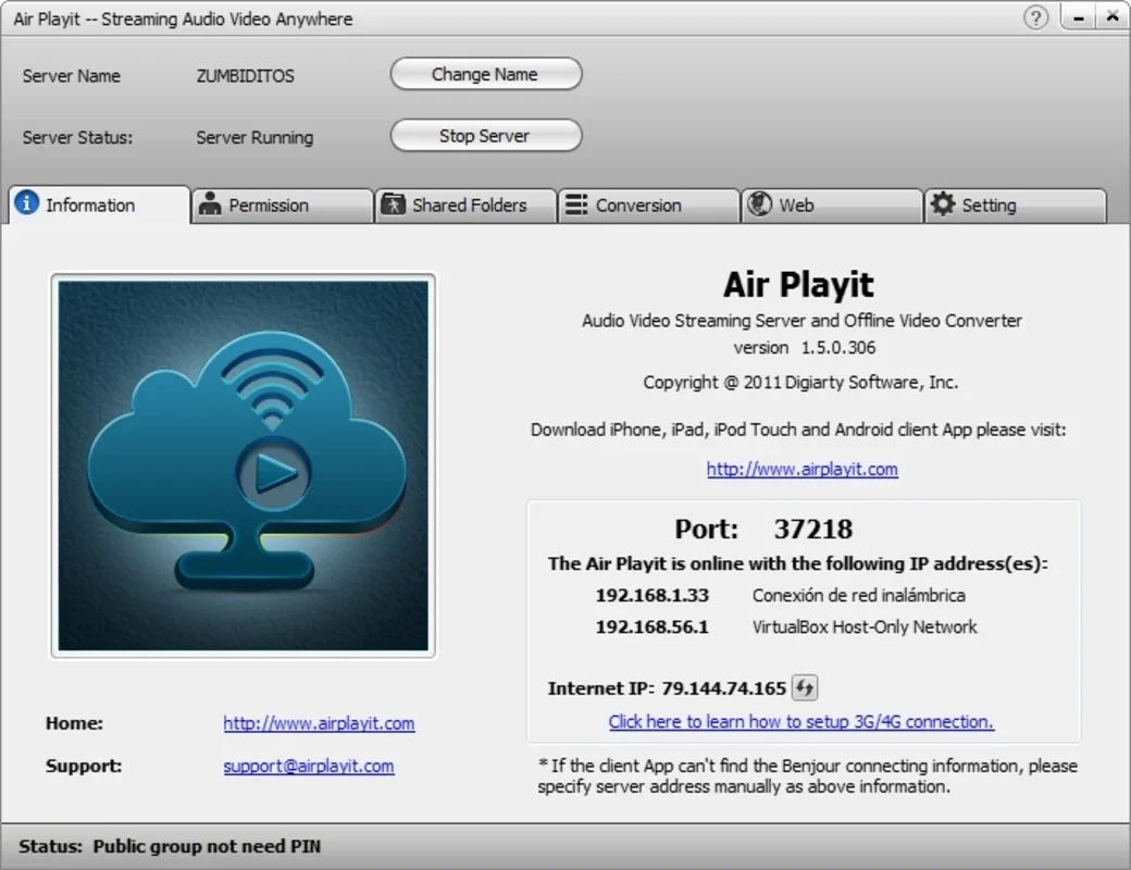 Air Playit for Windows: Stream Multimedia Anytime