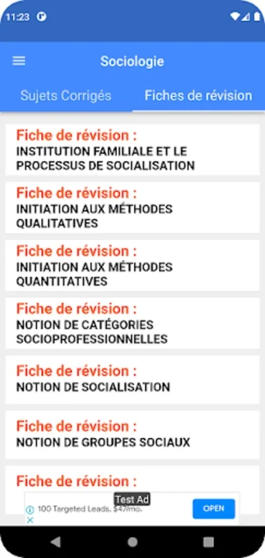 Sociologie : Sujets Corrigés for Android - Enhance Your Sociology Learning