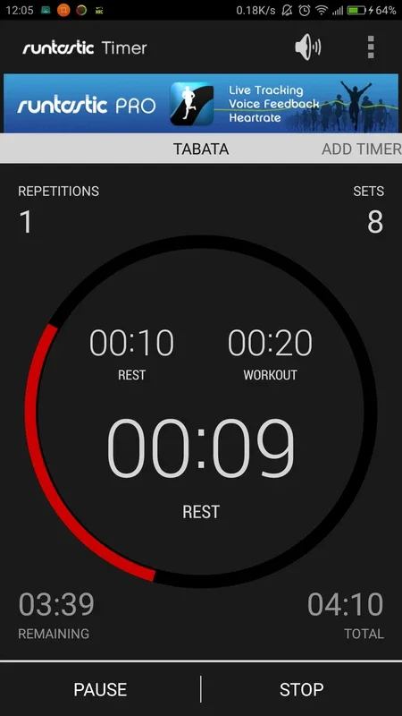 Runtastic Timer & Intervals for Android - Manage Workout Times