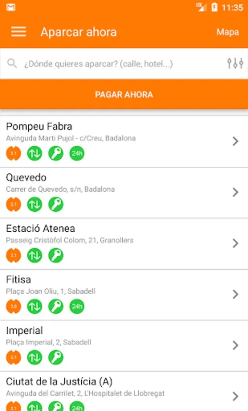 Parkimeter: Buscar parkings for Android - Streamlined Parking