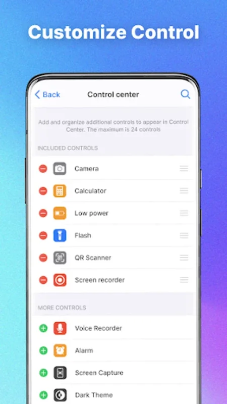 Control Center: IOS 15 for Android - No Downloading Needed