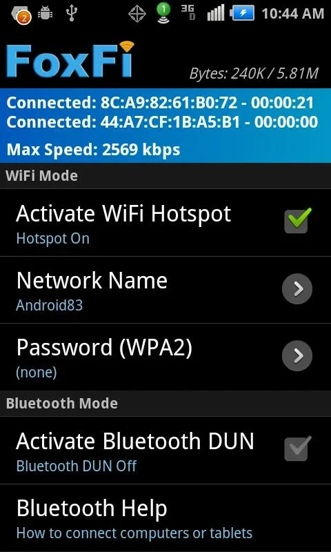 FoxFi WiFi Tether w/o Root for Android - Share Internet Easily