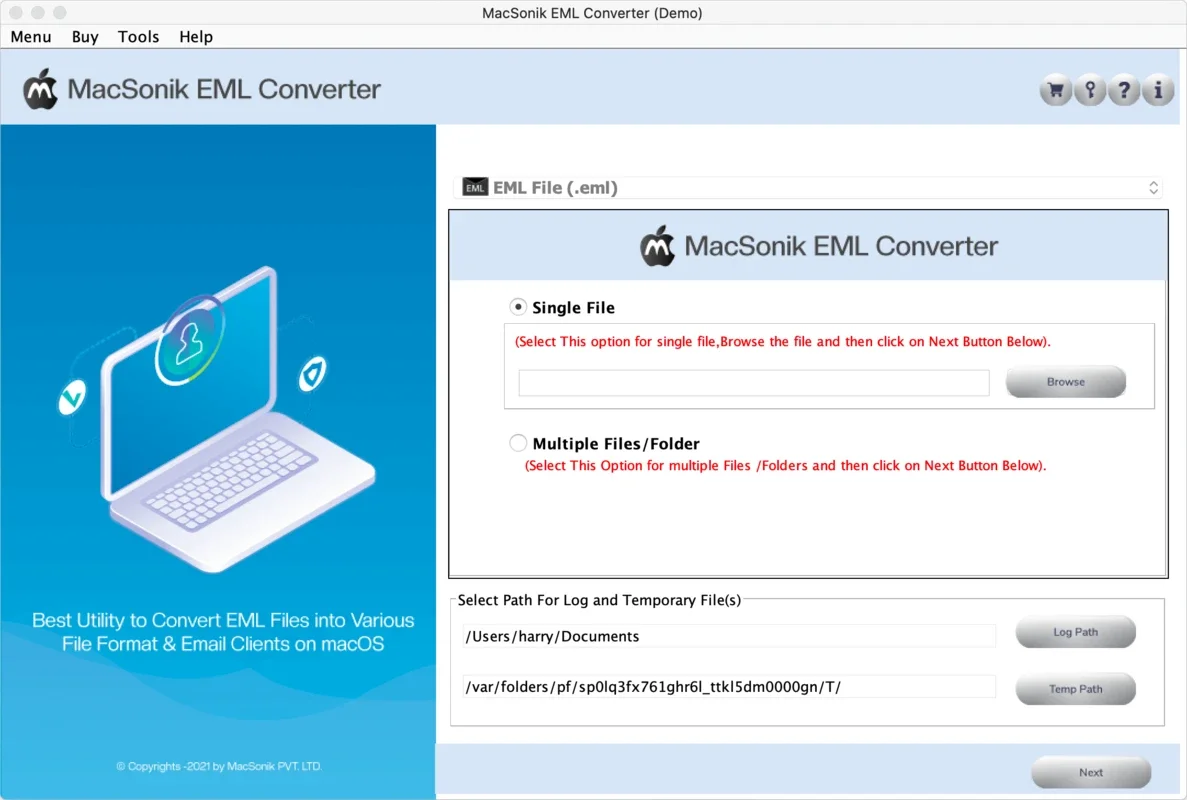 MacSonik EML Converter for Mac - Effortless File Conversion