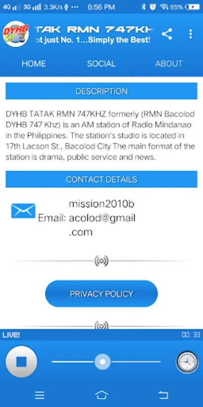 DYHB TATAK RMN 747Khz for Android: Stream Radio Mindanao