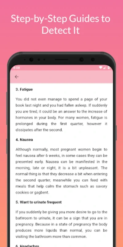 Pregnancy Symptoms - Pregnant for Android: Early Pregnancy Insights