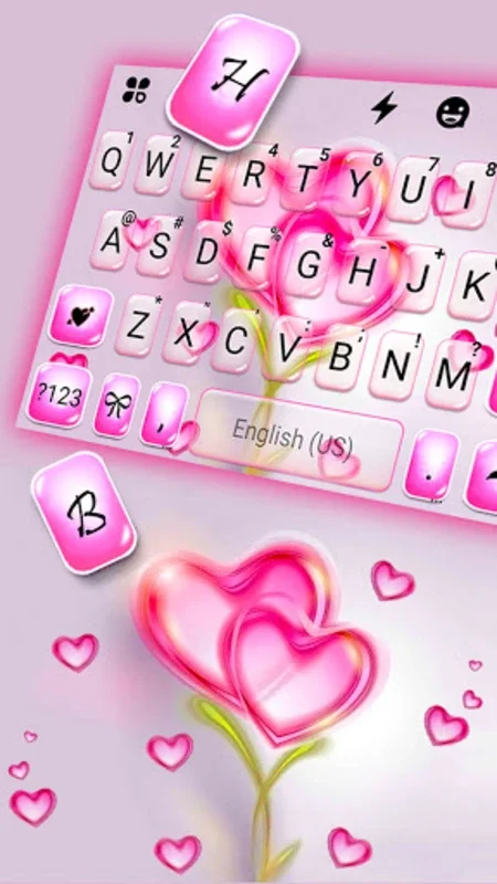 Flower Pink Hearts Keyboard Ba for Android - Customize Your Keyboard