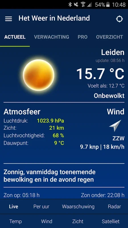 Het Weer in Nederland for Android - Accurate Weather Forecasts