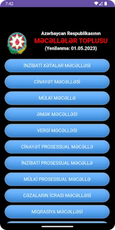 Məcəllələr Toplusu Azərbaycan for Android: Easy Access to Legal Codes