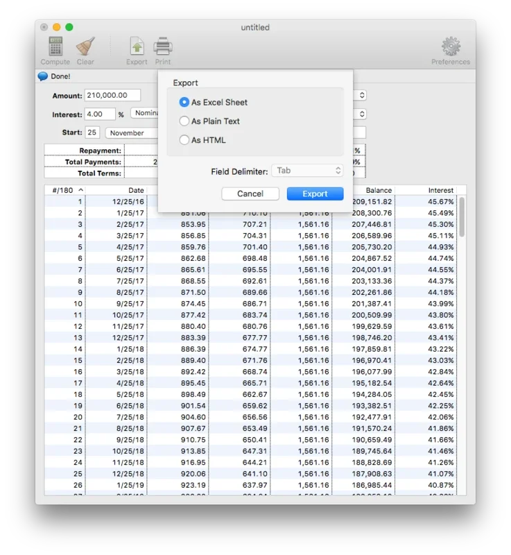 Loan Calc for Mac - Manage Your Mortgage Loan