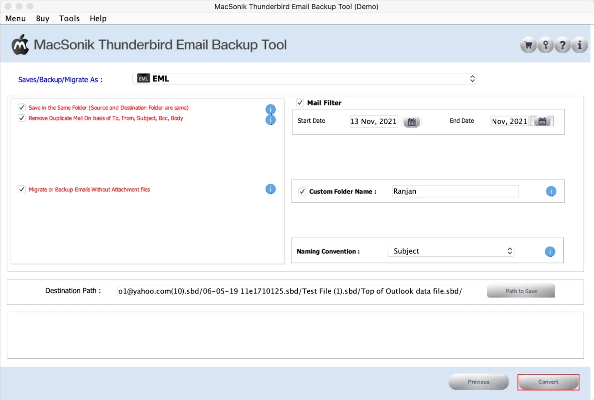 MacSonik Thunderbird Backup Tool for Mac - Secure Email Backup and Migration