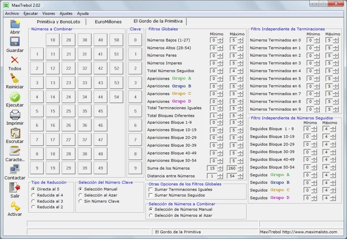 MaxiTrebol for Windows - Create Lottery Picks Easily