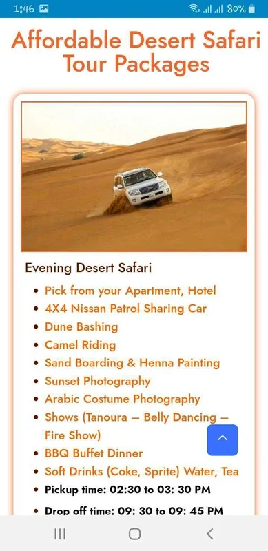 Desert Bookings for Android - Unforgettable Desert Adventures