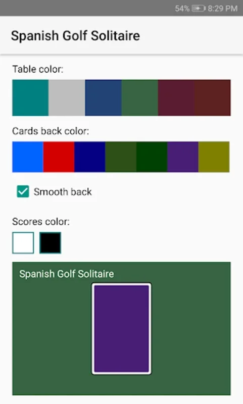 Spanish Golf Solitaire for Android: Customizable Fun