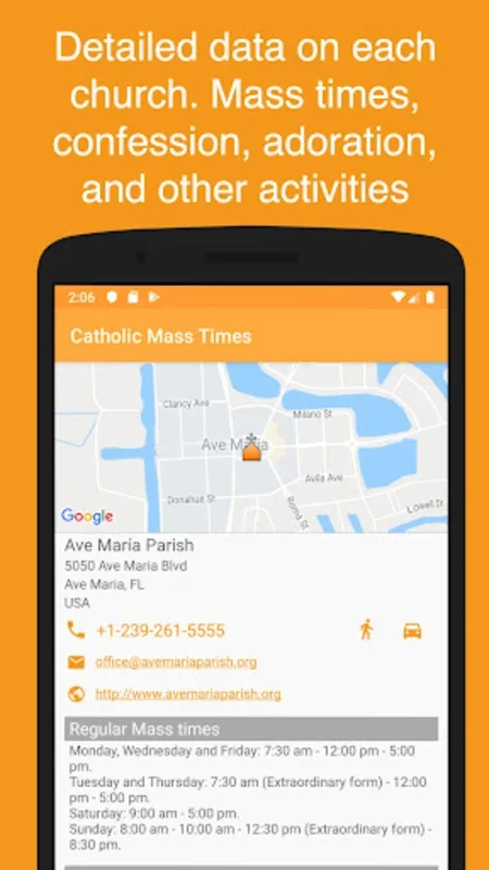 Catholic Mass Times for Android - Locate Churches and Mass Times